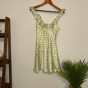 Zara Cream Dress with Blue Floral Pattern
